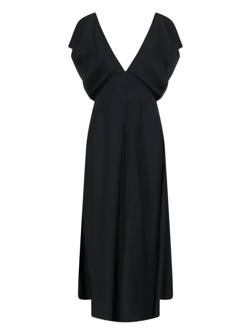 Jil Sander V-Neck Maxi Dress – Black