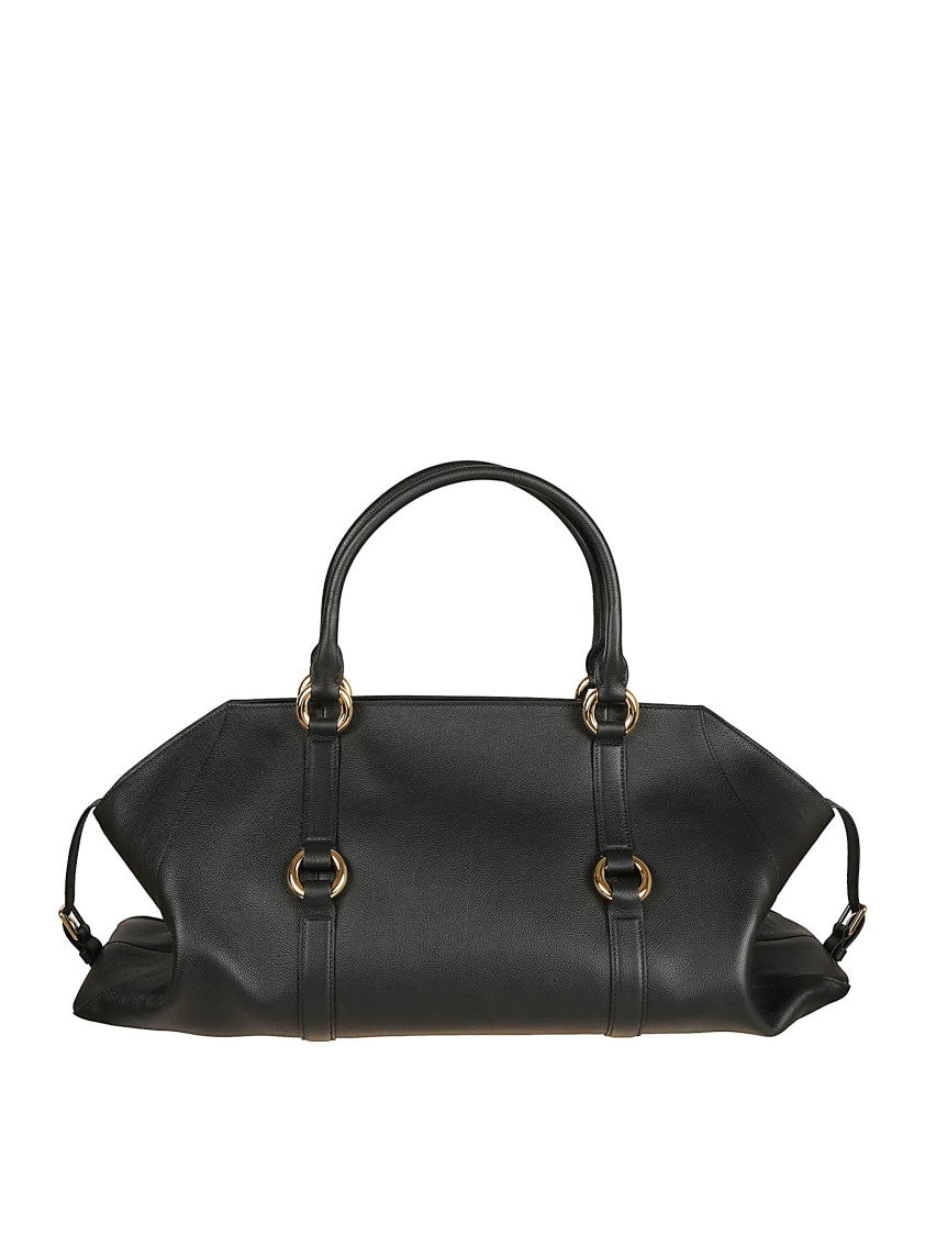 Alexander Mcqueen Farringdon Maxi Bag In Soft Black Calfskin
