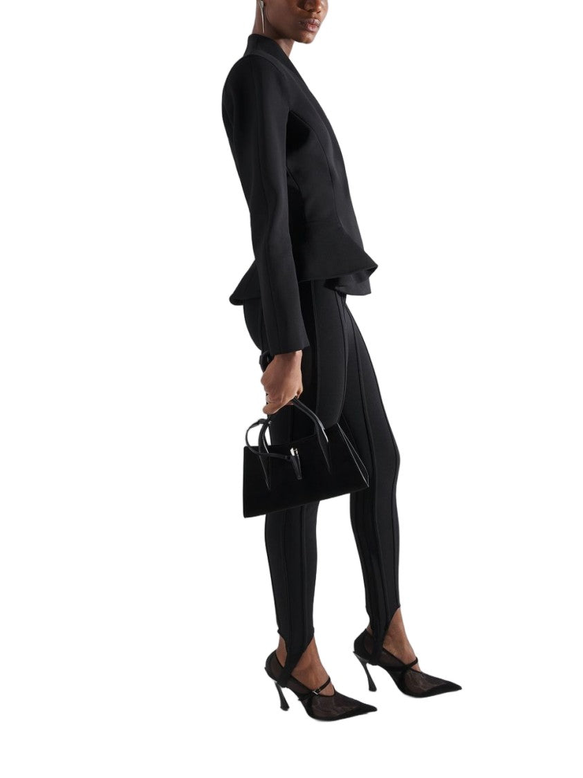Mugler Structured Black Peplum Jacket With Tailored Silhouette