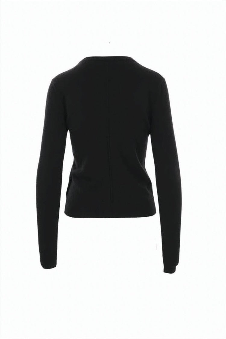 Saint Laurent Fitted Black Cashmere Sweater With Crew Neckline
