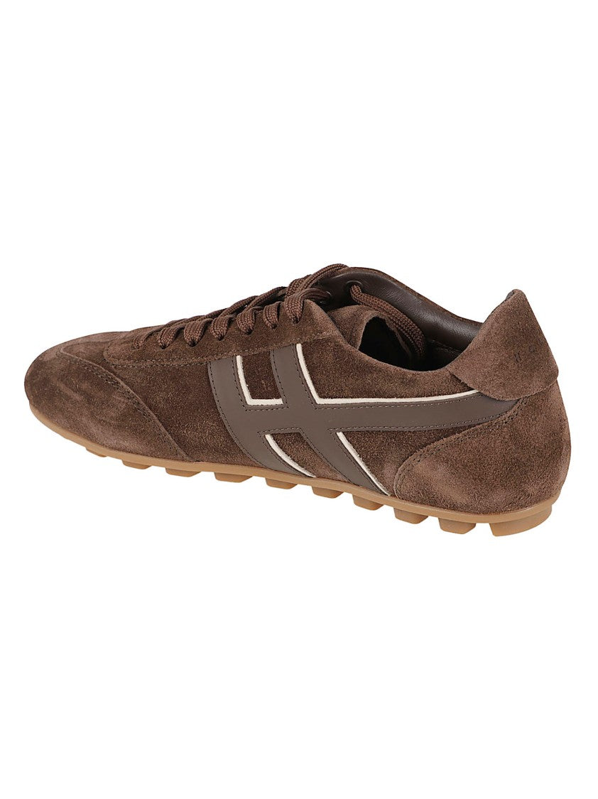 Hogan Brown H693 Logo Low-Profile Sneakers