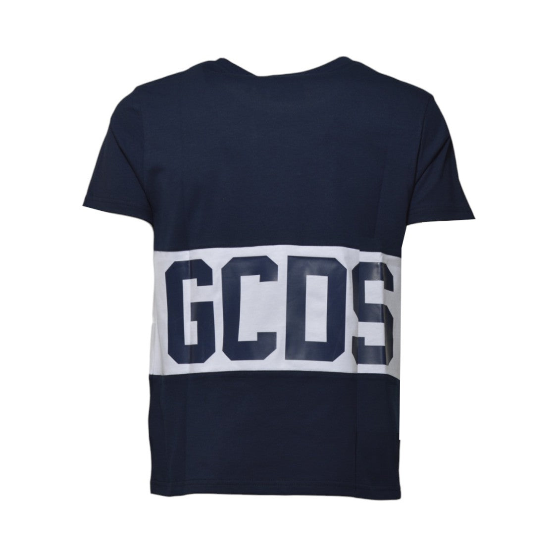 Gcds Dark Blue Cotton Band Logo T-Shirt