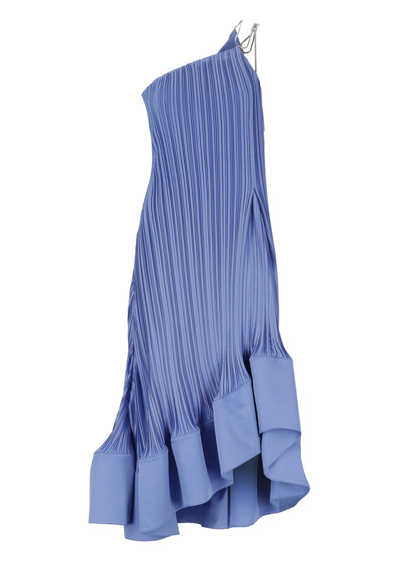 Lanvin Satin Pleated Dress