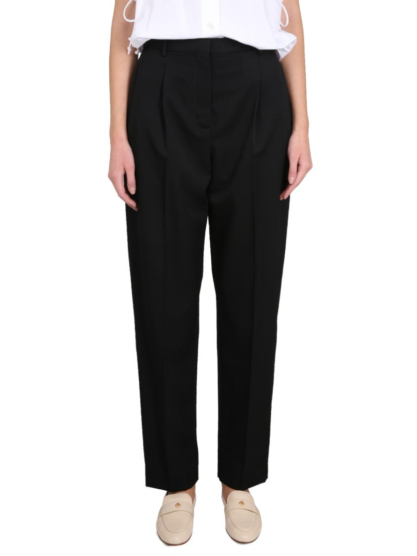 Tory Burch Tailored Black Wool Pants With Concealed Closure