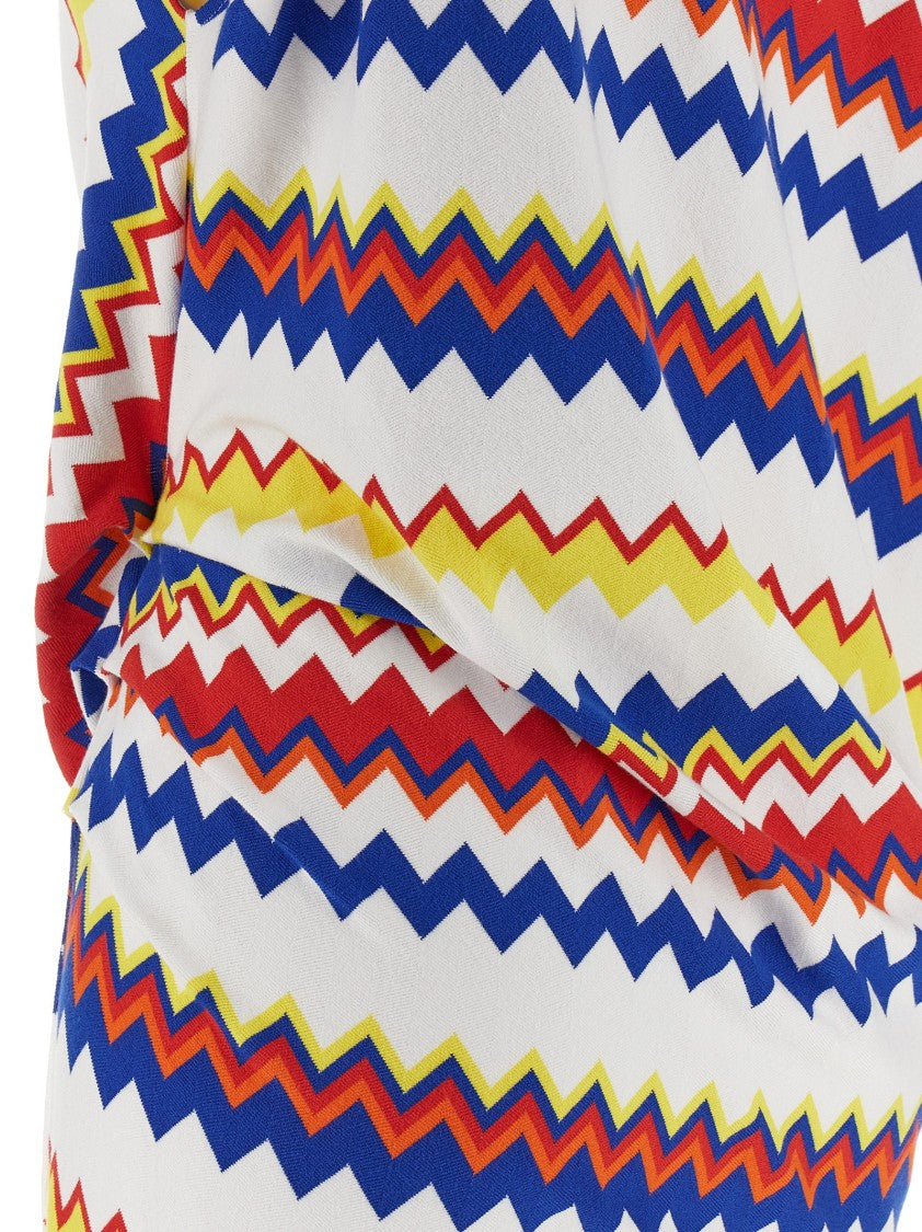 Missoni Peplum Top With Vibrant Zigzag Pattern And Stylish Draping