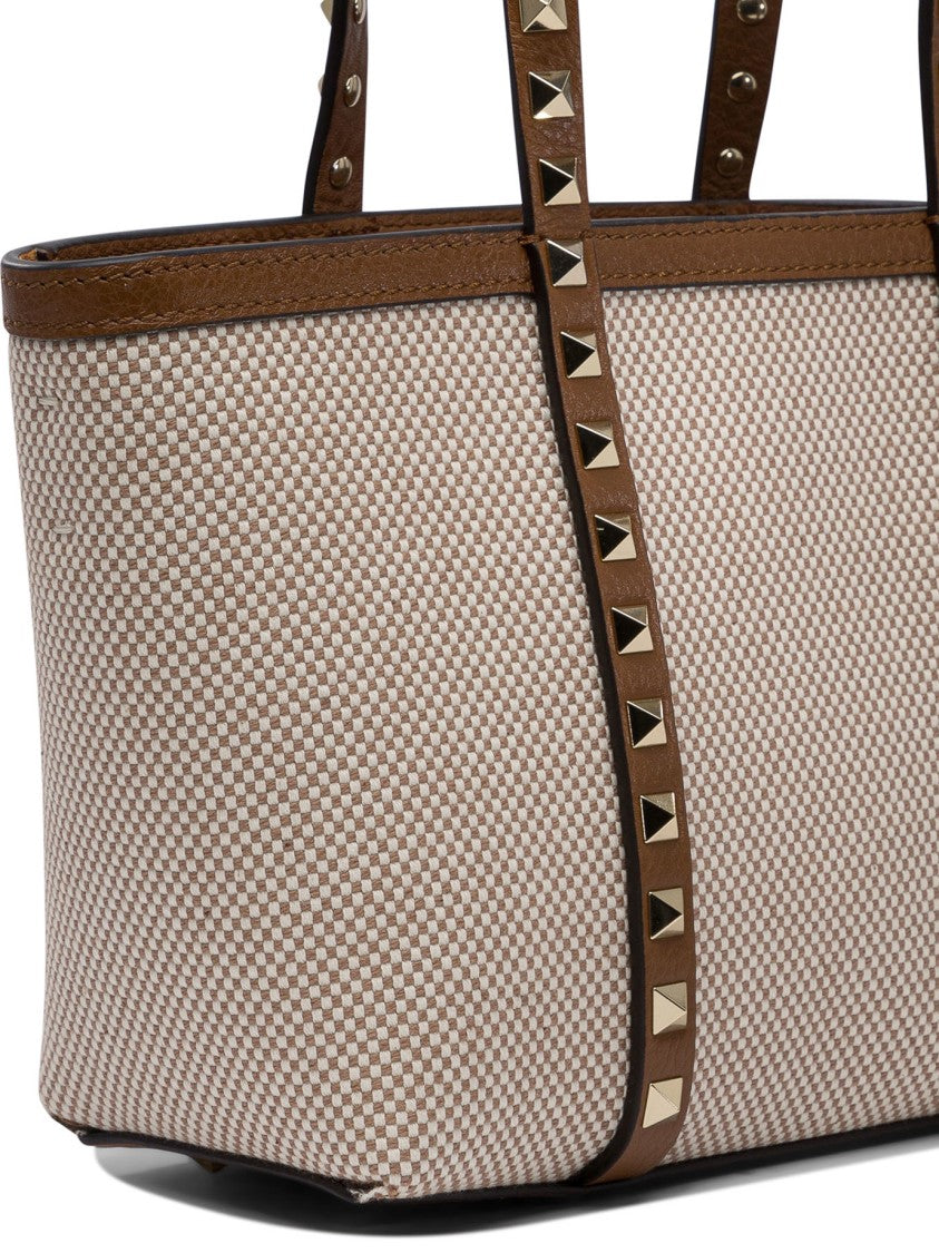 Valentino Garavani Structured Woven Canvas Tote