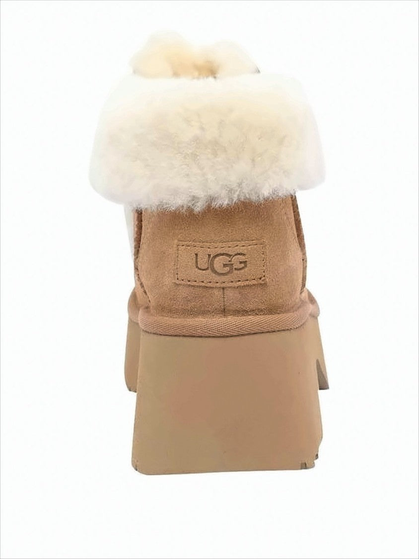 Ugg Chunky Platform Boots With Plush Shearling Collar