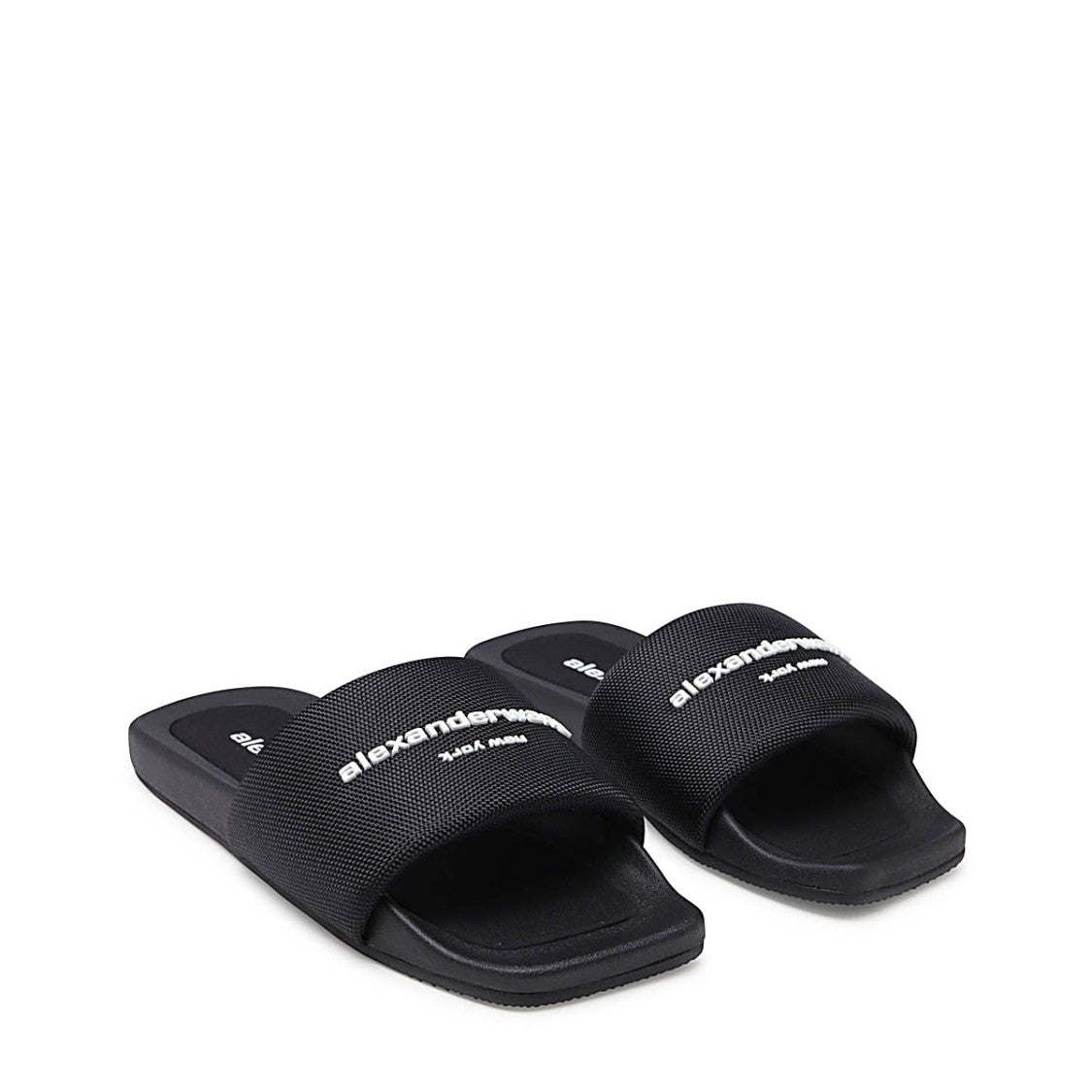 Alexander Wang Black Rubber Sliders