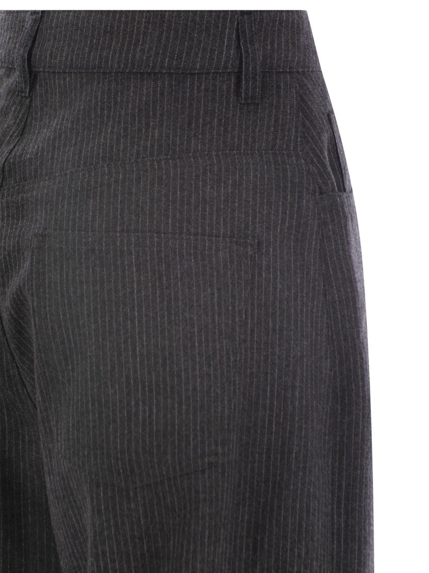 Fabiana Filippi 5-Pocket Virgin Wool Pinstripe Trousers
