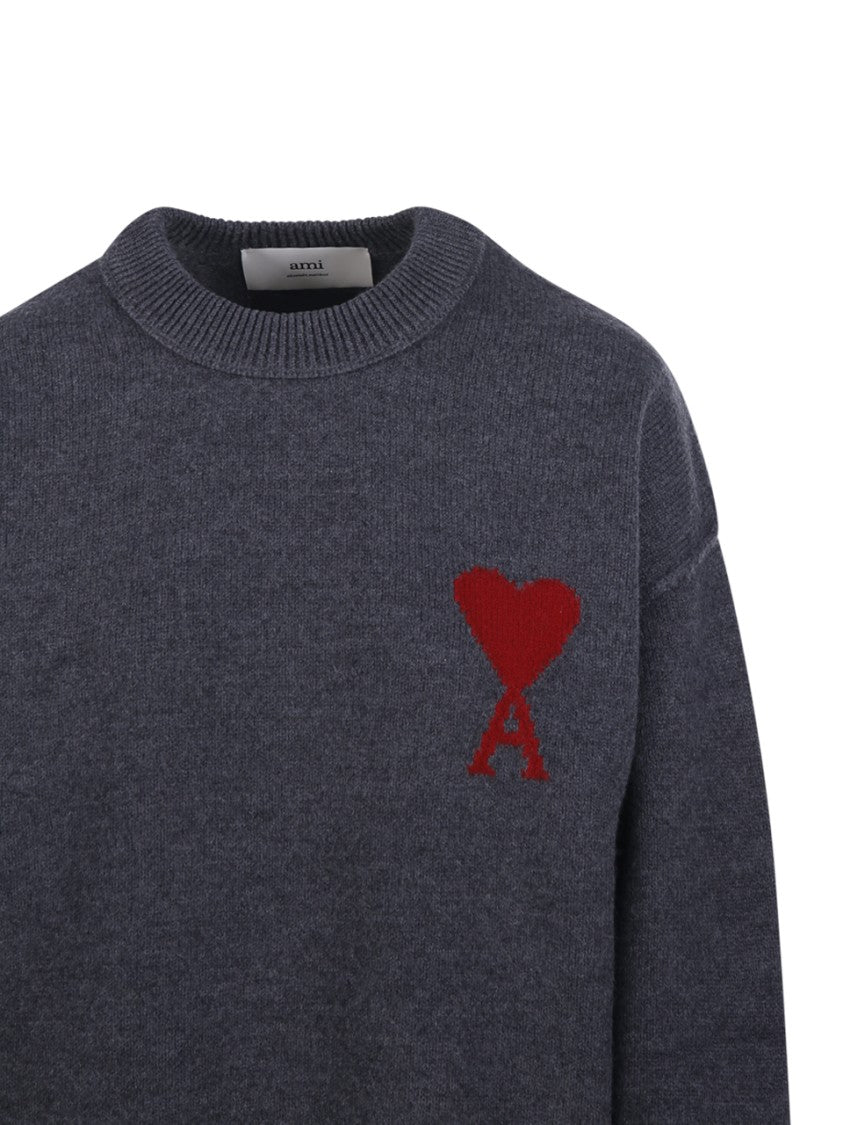 Ami Felted Merino Adc Round Neck Sweater