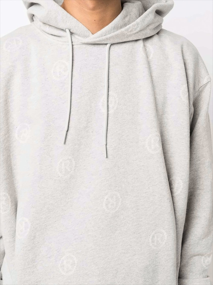 Martine Rose Relaxed Fit Grey Cotton Logo Hoodie