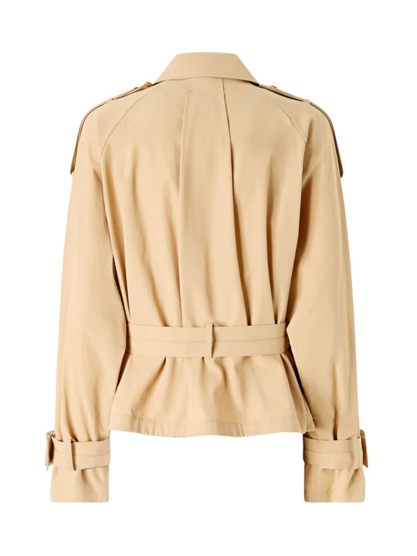 Pinko Double-Breasted Belted Cotton Trench Coat