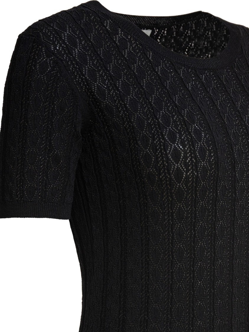 Loulou Studio Fitted Midi Dress With Lace-Like Pattern