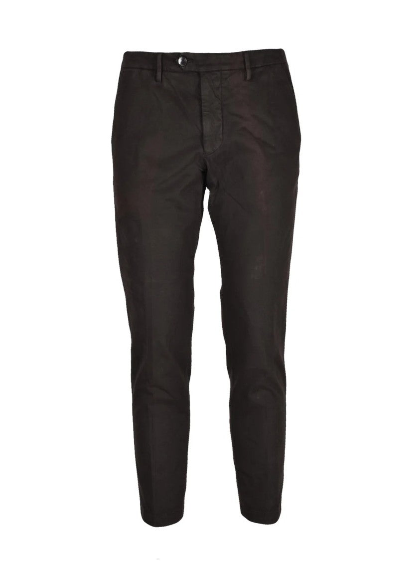 Michael Coal Slim Fit Brown Trousers With Tailored Silhouette And Refined Details