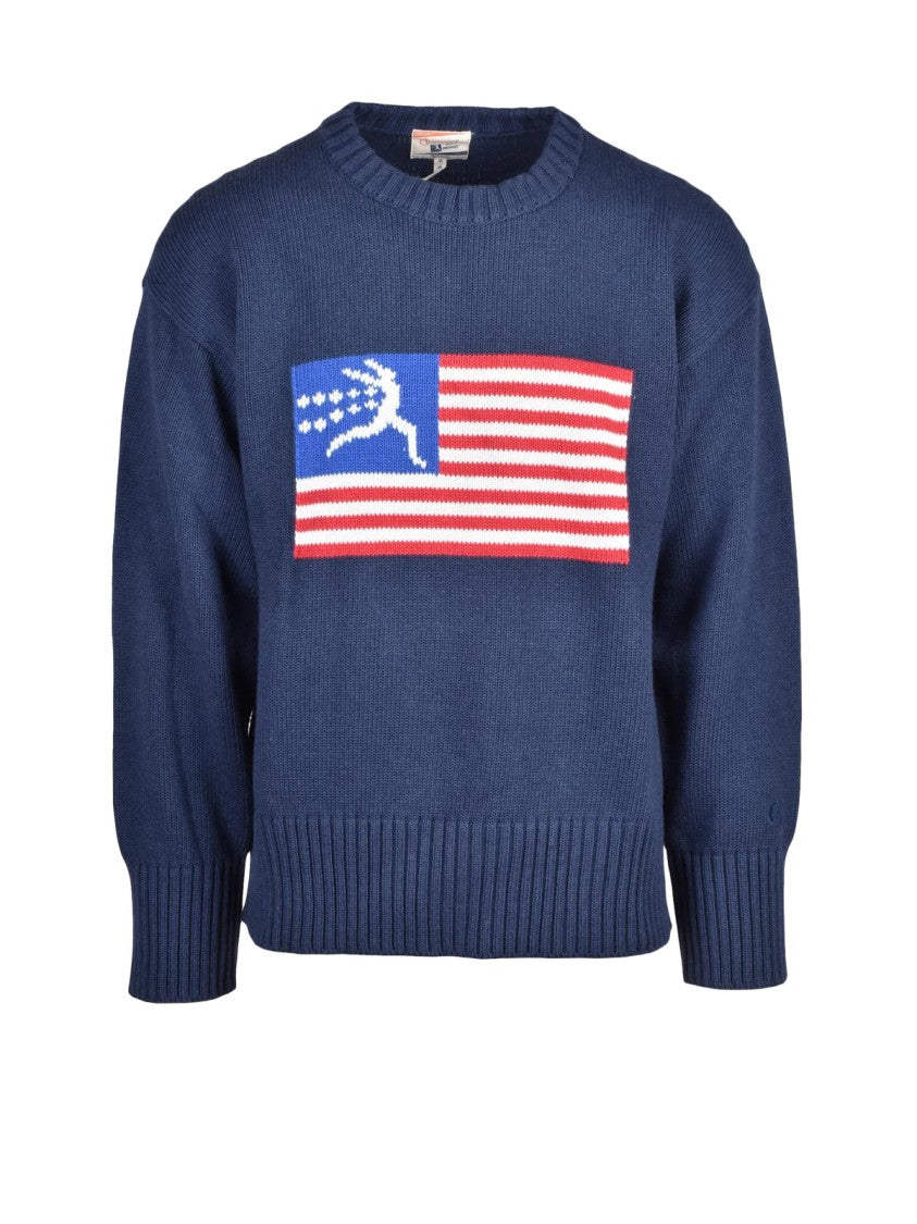 Champion Index+Archives Multicolor Flag Graphic Cotton-Blend Crewneck Sweater