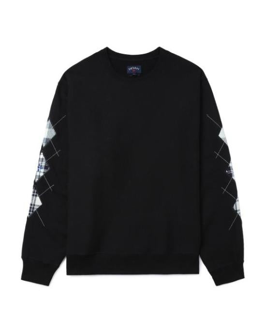 Noah Long-Sleeve T-Shirt With Plaid-Patterned Sleeves