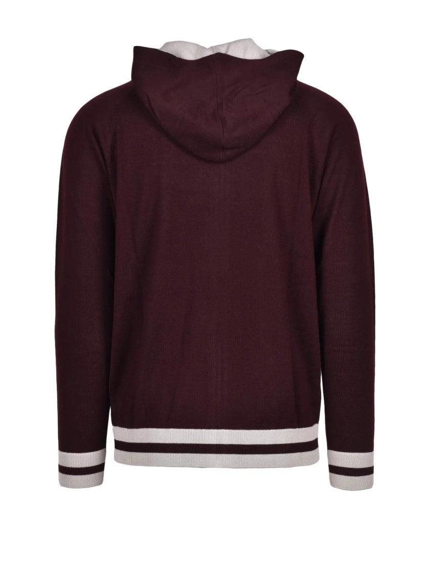 Cashmere Company P. Zip-Up Cardigan In Merino Wool And Acrylic Blend