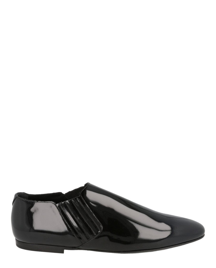 Saint Laurent Glossy Patent Leather Dress Shoes With Pointed Toe