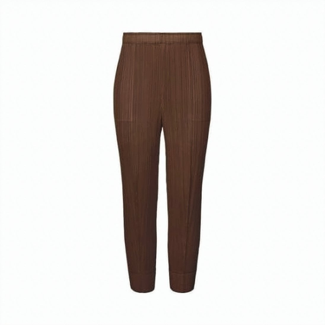 Pleats Please Pleated Textured Straight Pants With Tapered Hem