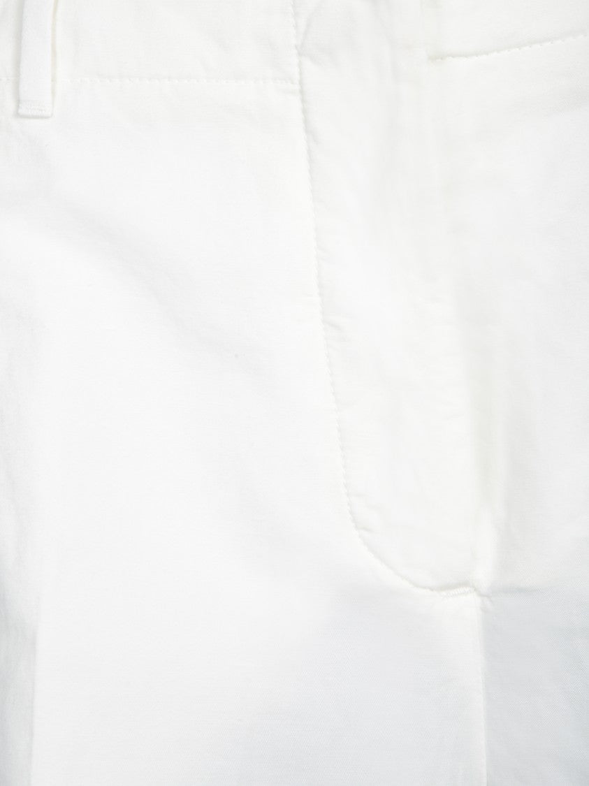 Incotex Tailored White Trousers With Structured Waistband