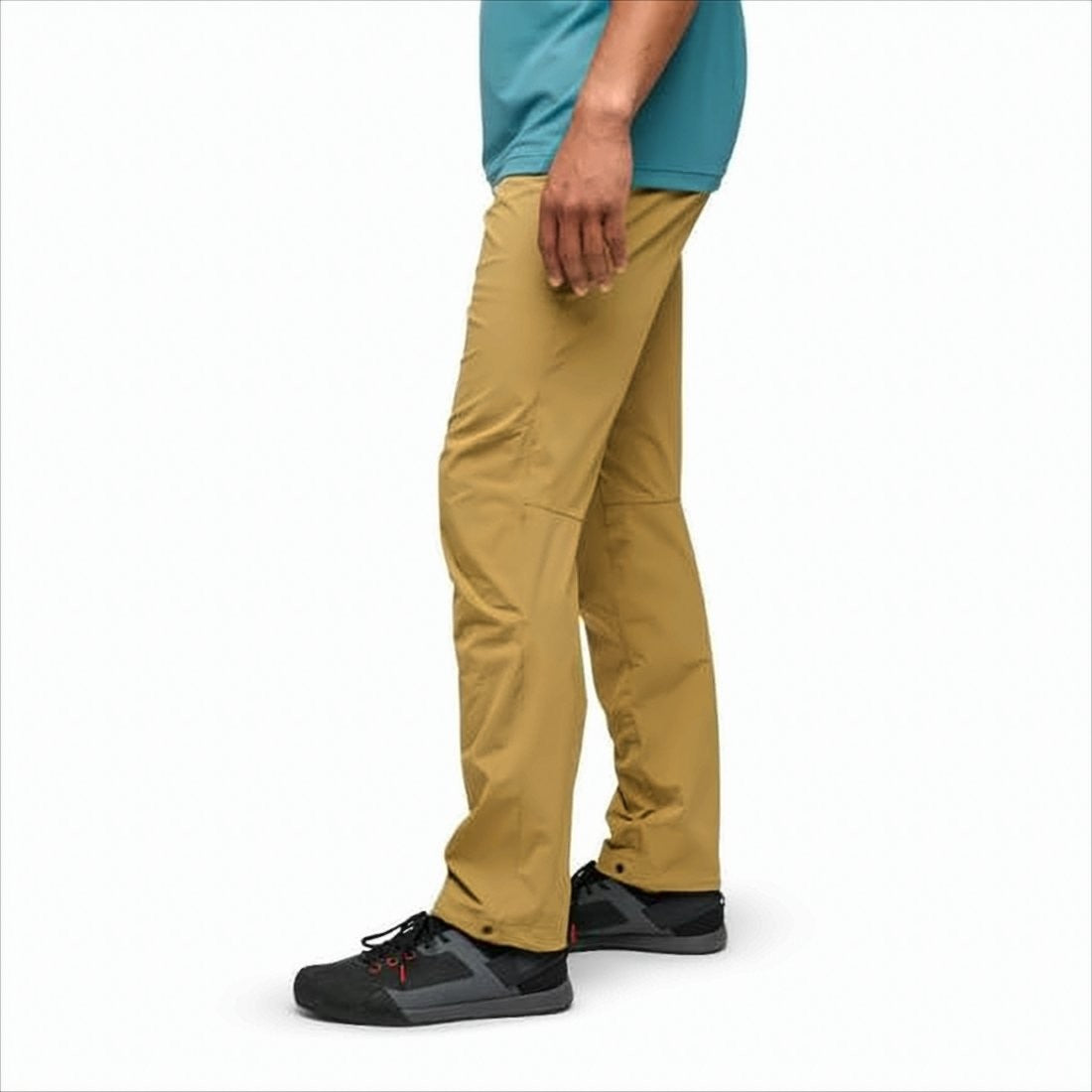 Black Diamond Straight Brown Pants With Fitted Waist And Adjustable Belt