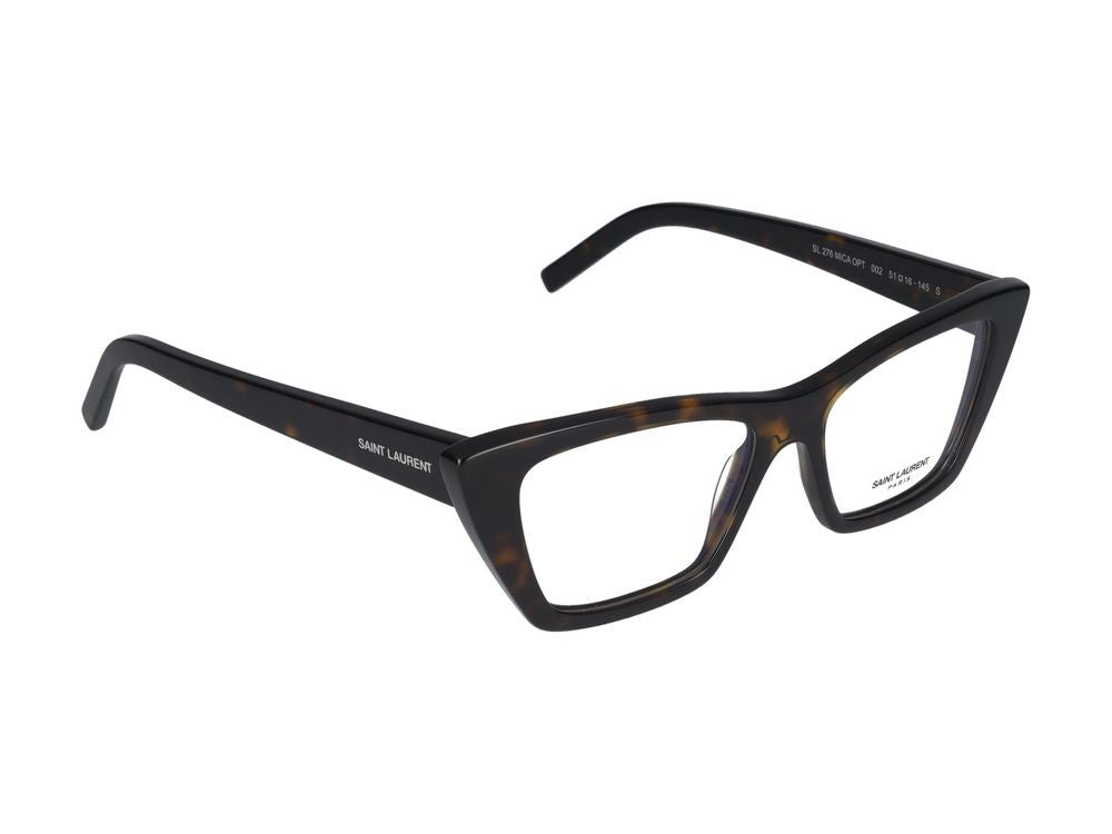Saint Laurent Havana Oversized Cat-Eye Acetate Eyeglasses
