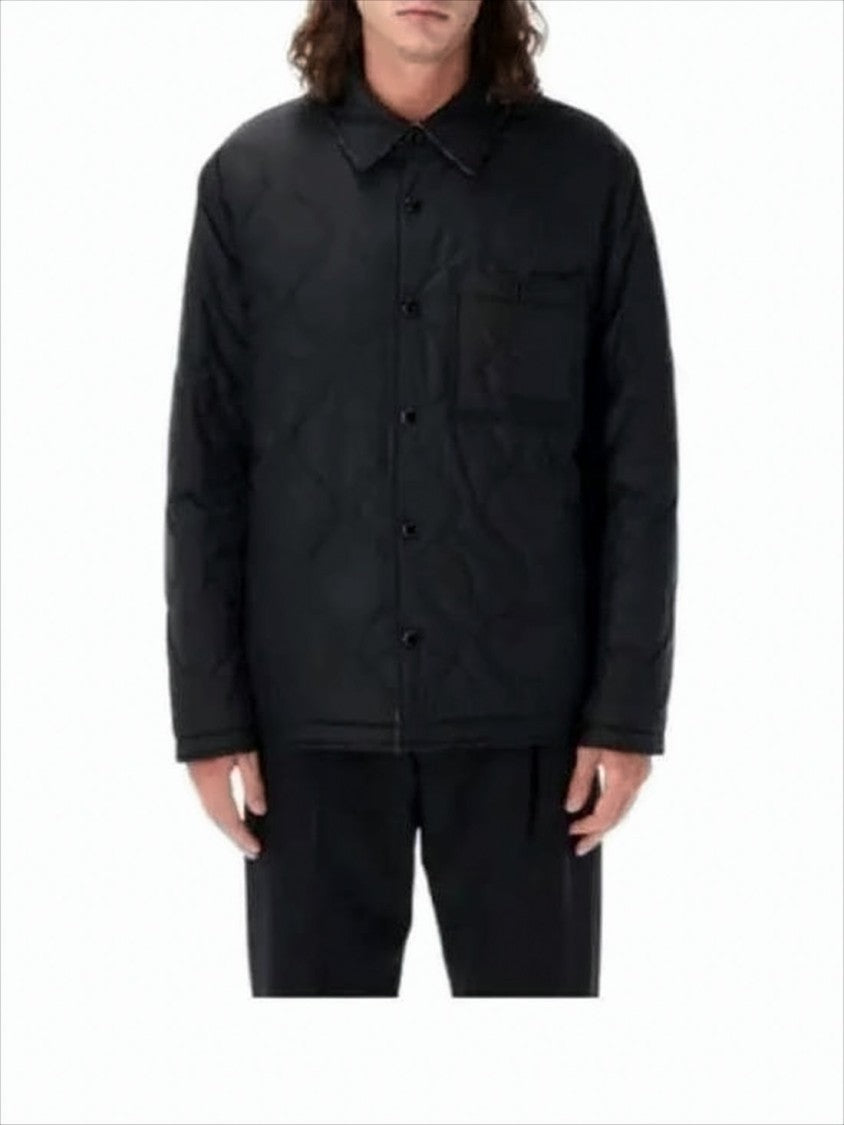 Burberry Button-Up Black Jacket With Classic Collar