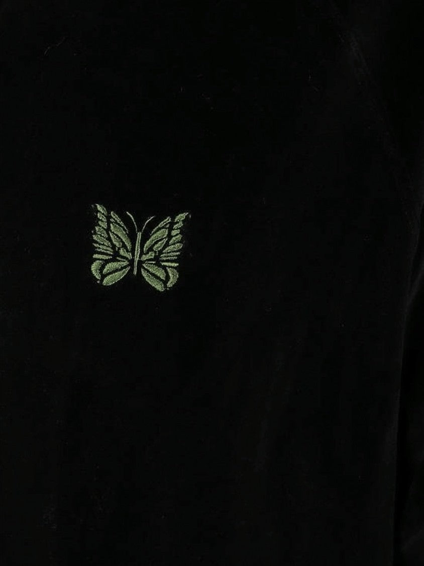 Needles Relaxed-Fit Velvety Jacket With Olive Stripes