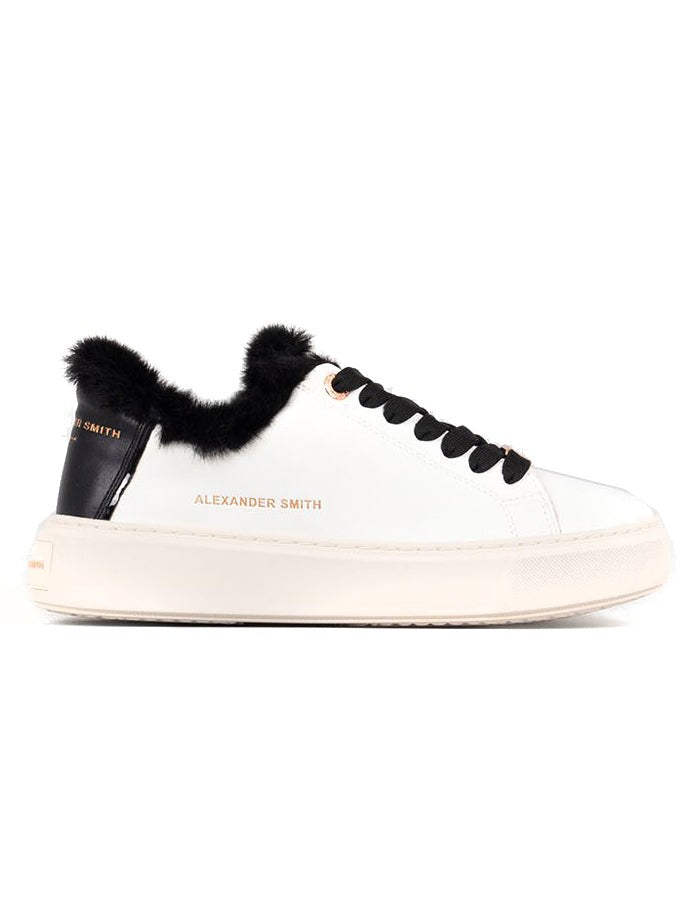 Alexander Smith Casual Trainers With Distinctive Black Fur Trim