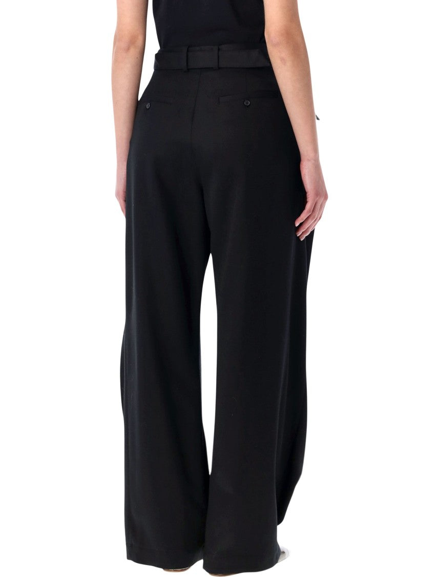 J. W. Anderson Folded Waist Black Trousers With Antique Brass Buckle