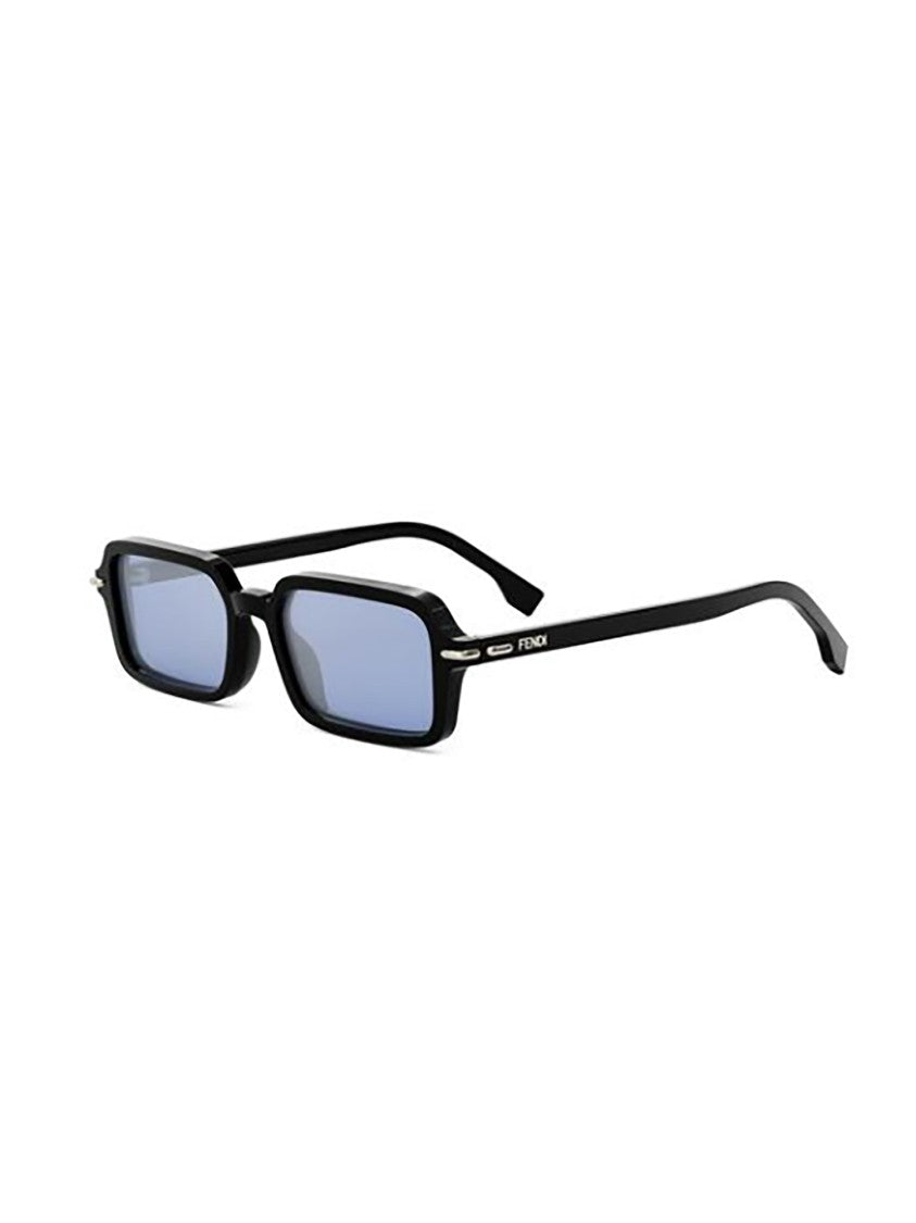 Fendi Sleek Rectangular Sunglasses With Glossy Black Frame