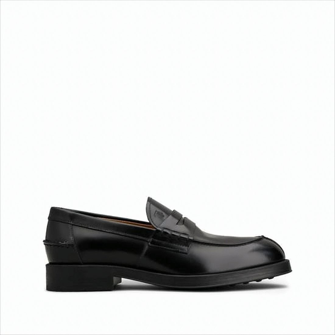 Tod's Classic Black Leather Loafers With Penny Strap