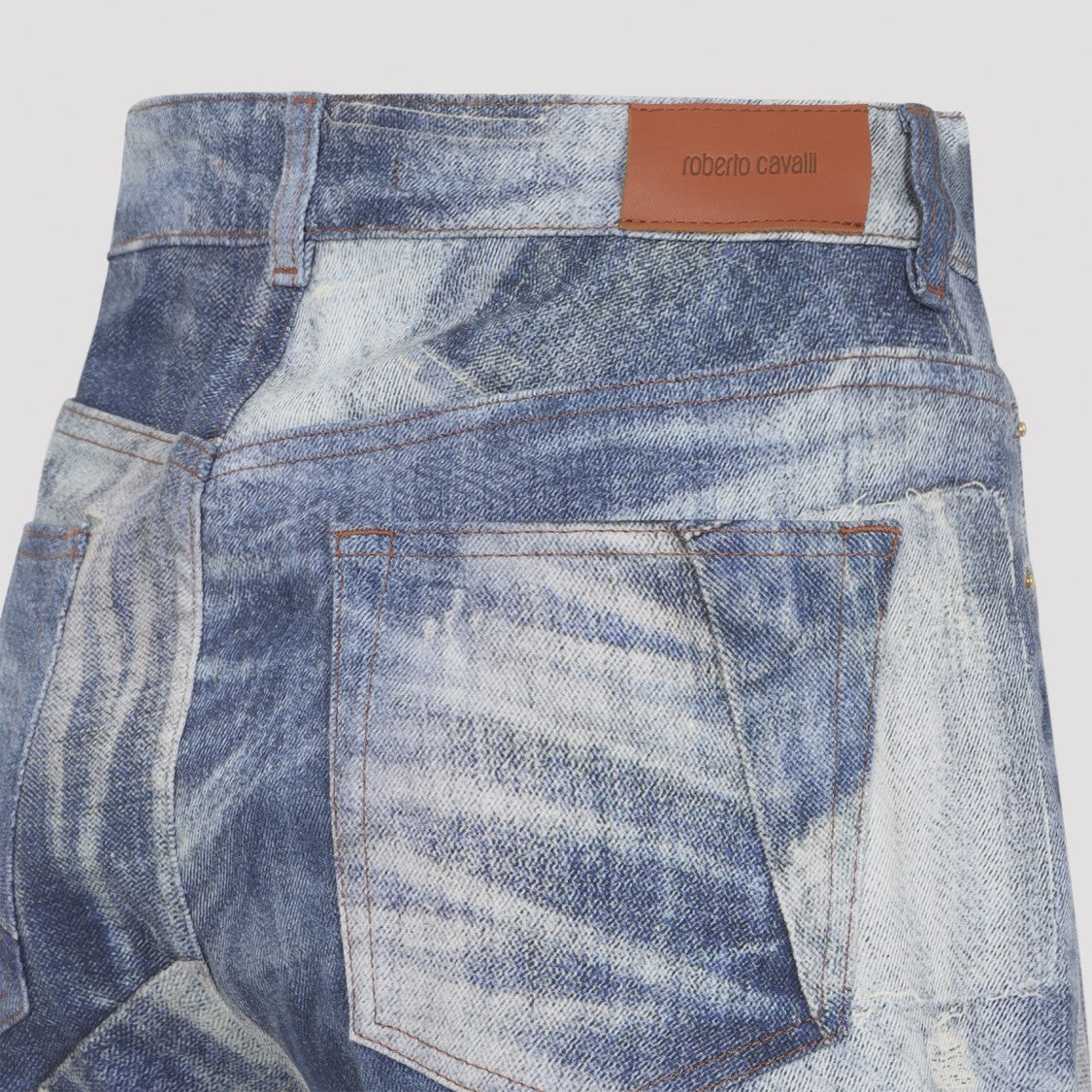 Roberto Cavalli High-Waisted Straight-Leg Jeans With Vintage Distressing
