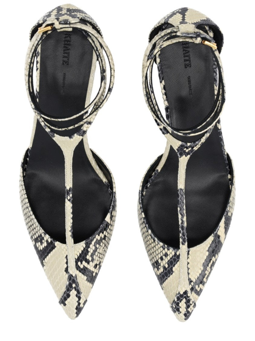 Khaite Mia Pointed Toe Snakeskin Pumps