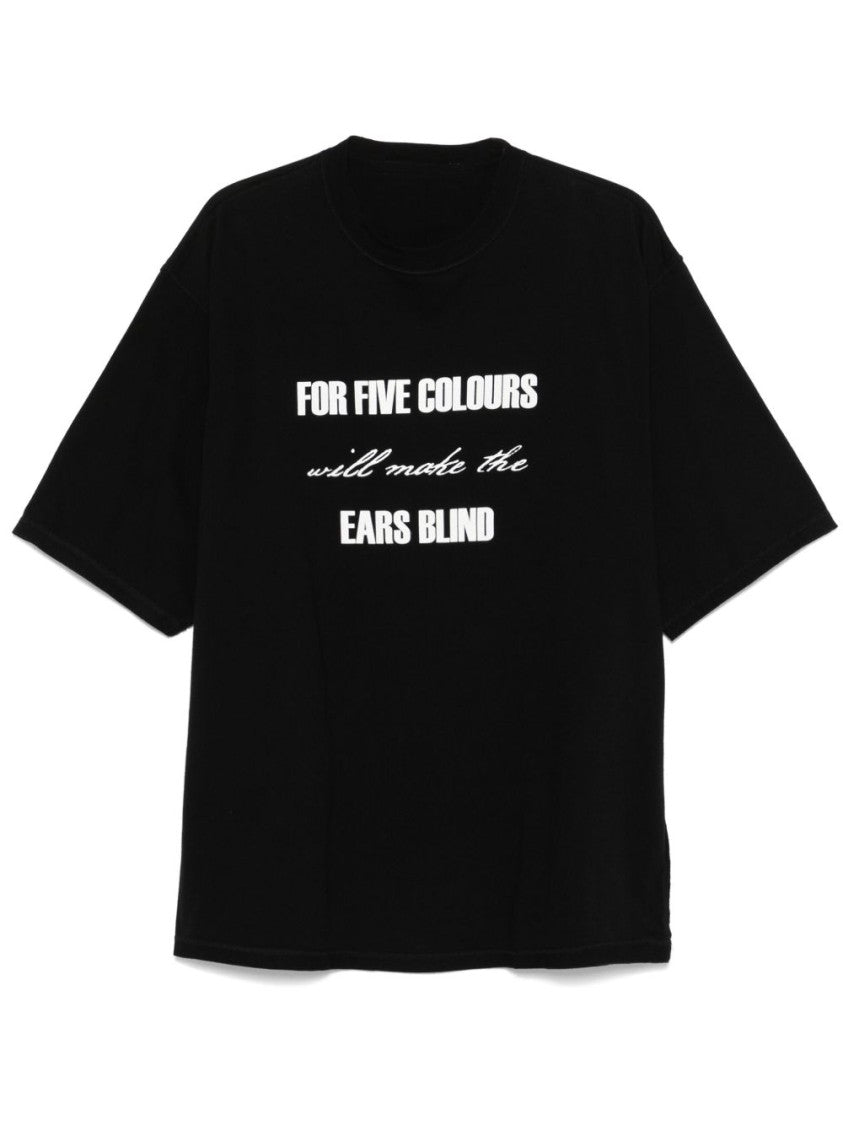 Undercover Graphic Print Black T-Shirt With Exposed-Seam Detailing And Logo Patch
