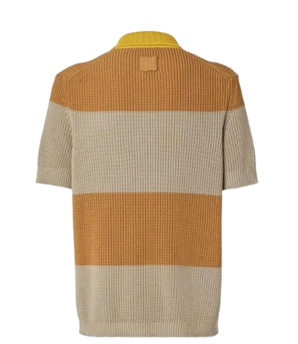 Fendi Textured Knit Sweater With Polo Collar