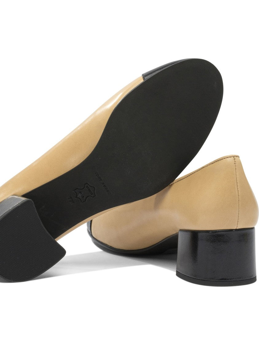 Tory Burch Beige Heeled Shoes With Rounded Toe