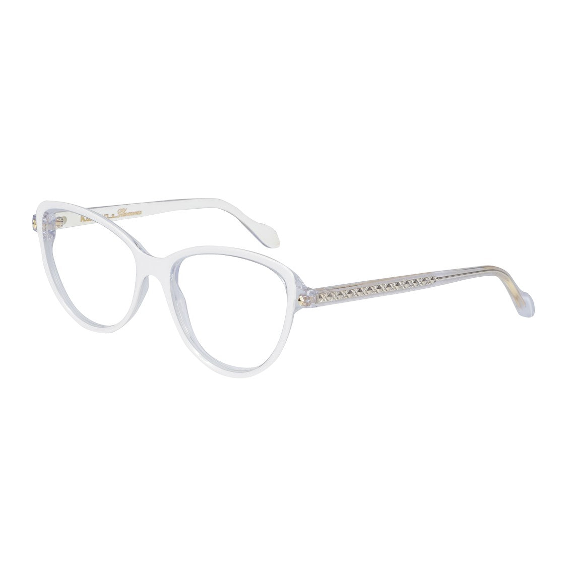 Kador Melany Glamour-V Translucent Cat-Eye Sunglasses With Gold-Tone Lattice Accents