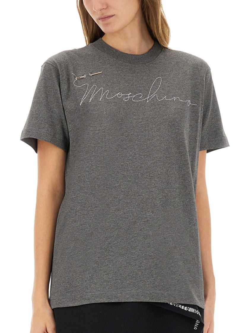 Moschino T-Shirt With Embroidered Logo