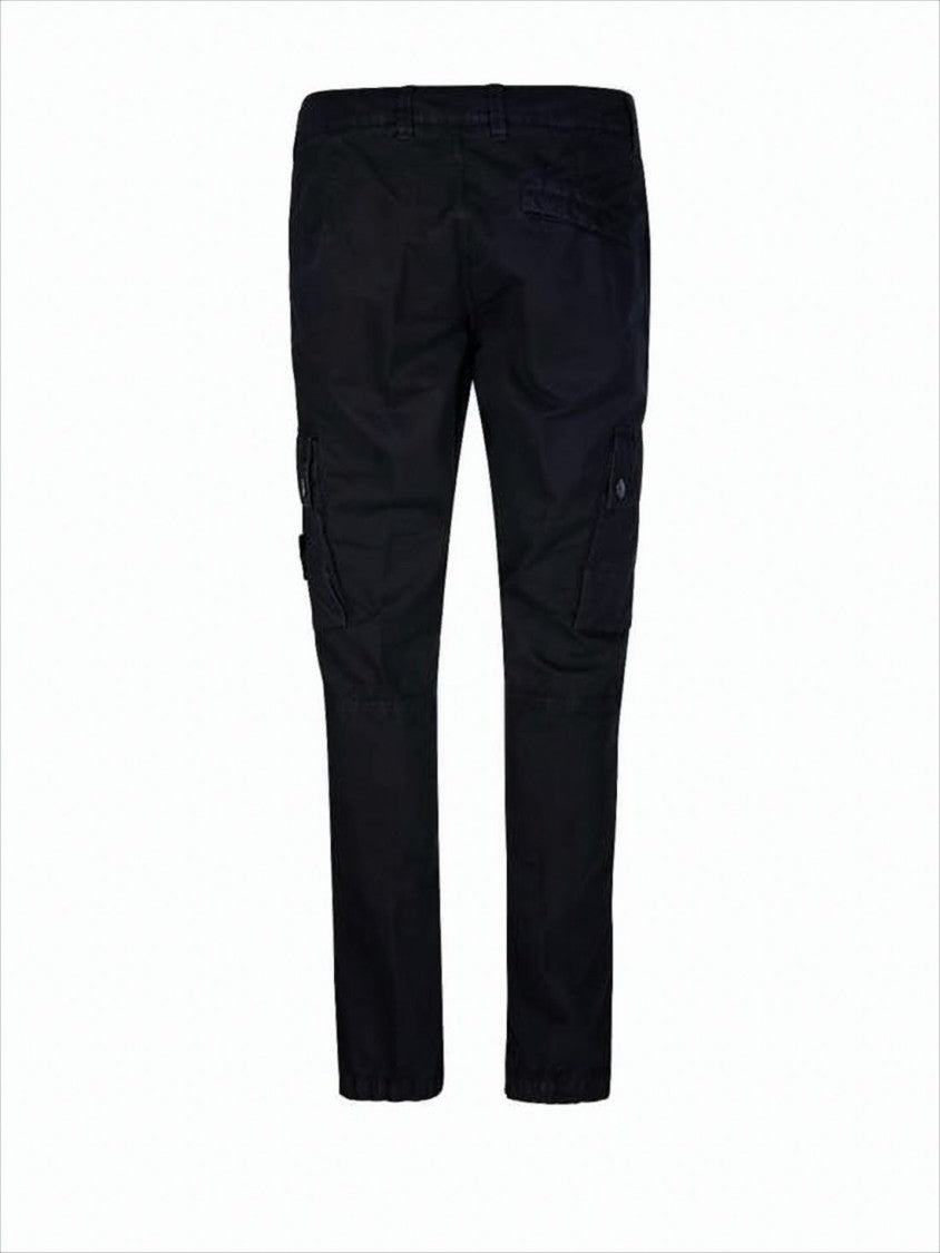 Stone Island Straight Fit Cargo Pants With Distinctive Logo