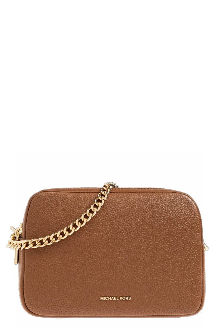 Michael Kors Brown Bryant Leather Double-Zip Camera Shoulder Bag