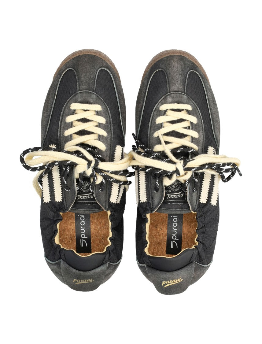 Puraai Panther Vintage Nylon Suede Sneakers