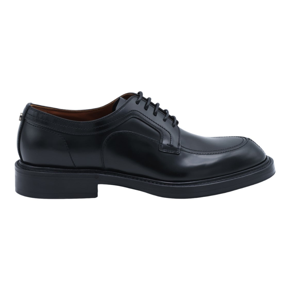 Dolce & Gabbana Polished Black Leather Flat Lace-Up Shoes