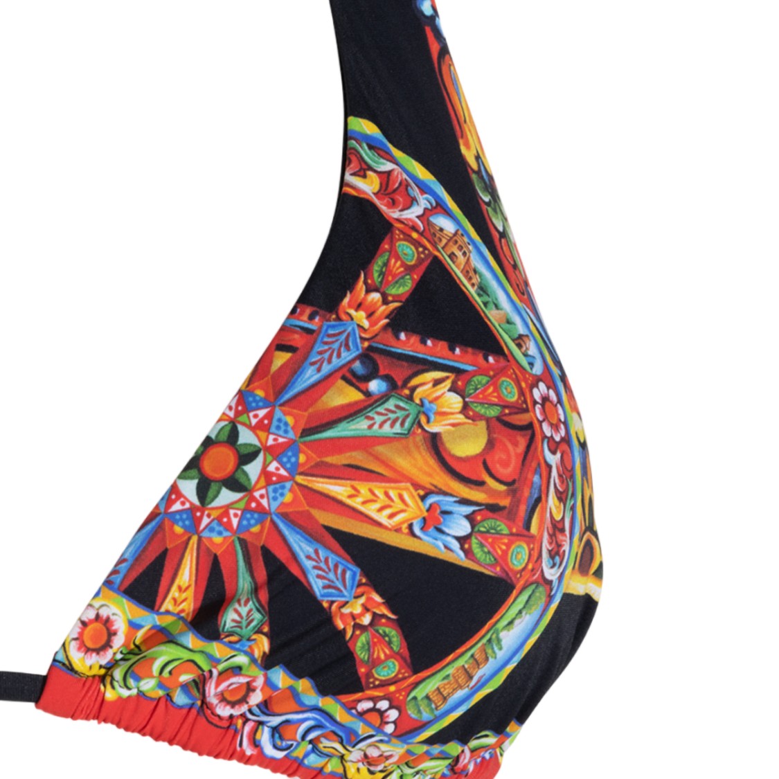 Dolce & Gabbana Baroque-Inspired Multicolored Print Bikini With Halter Neck Design