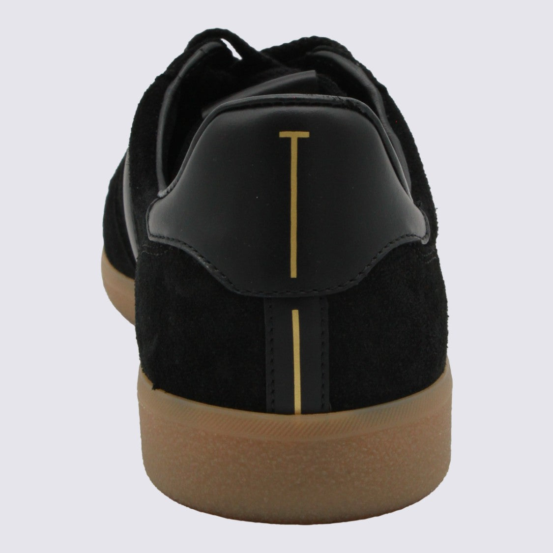 Tom Ford Sleek Black Suede Sneakers With Gold Accents