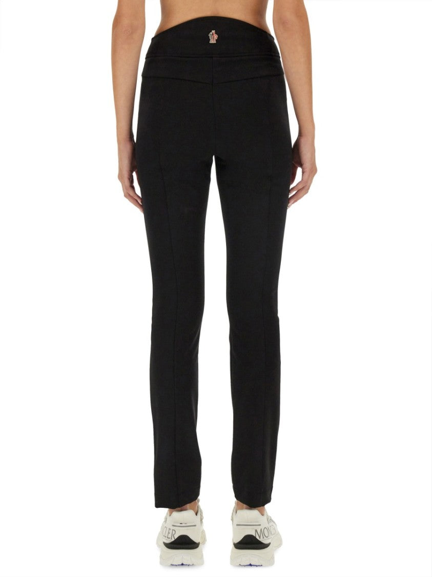 Moncler Grenoble Slim Fit Pants With Logo Detail And Zippered Pockets