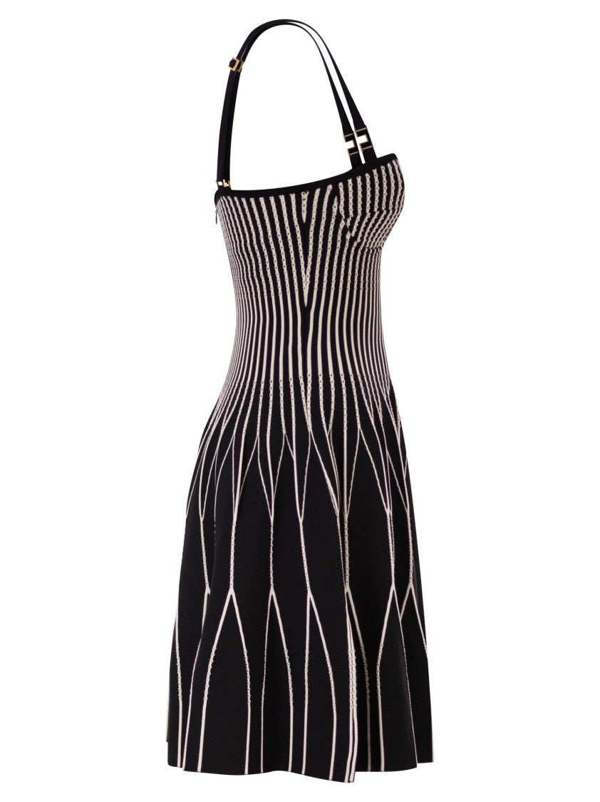 Elisabetta Franchi Two-Colour Knitted Dress