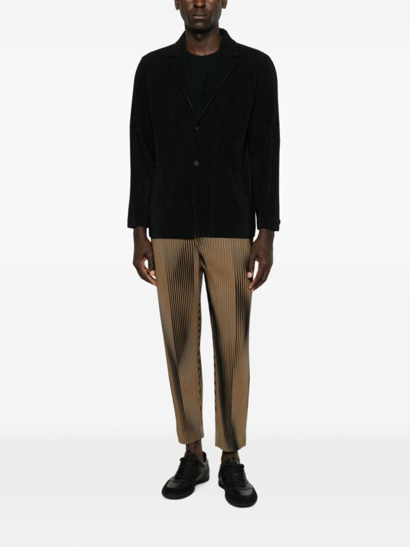 Homme Plissé Issey Miyake Boxy Ribbed Notched Lapel Jacket