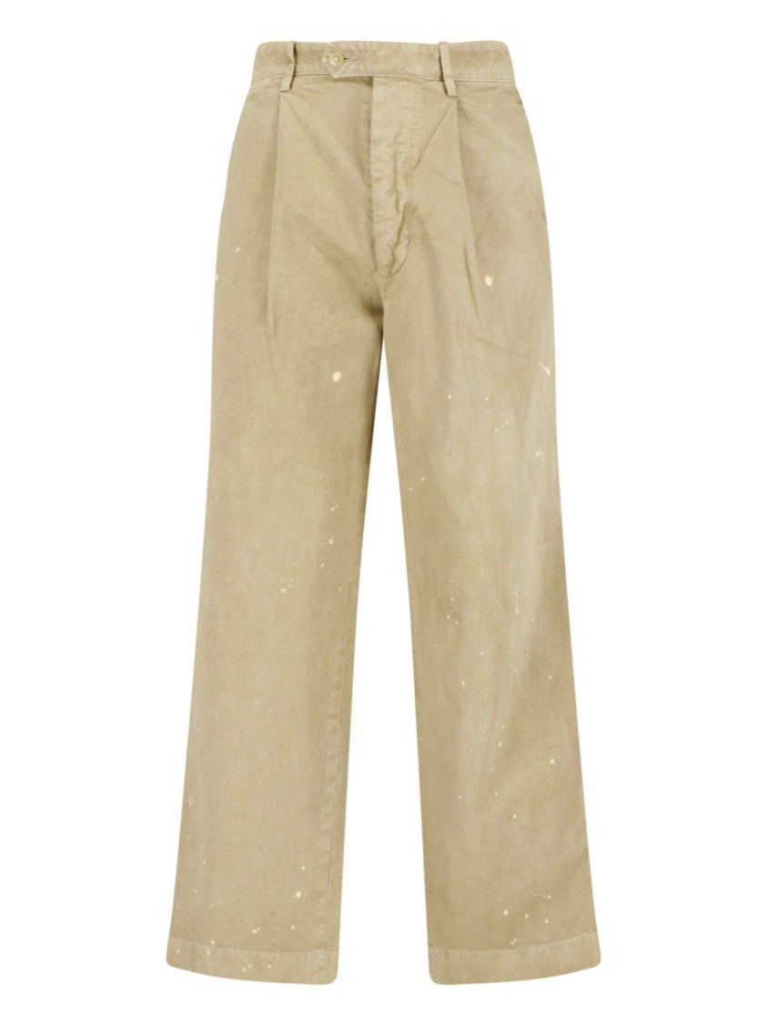 Auralee Wide-Leg Chino Pants With Distressed Details And Medium Waist
