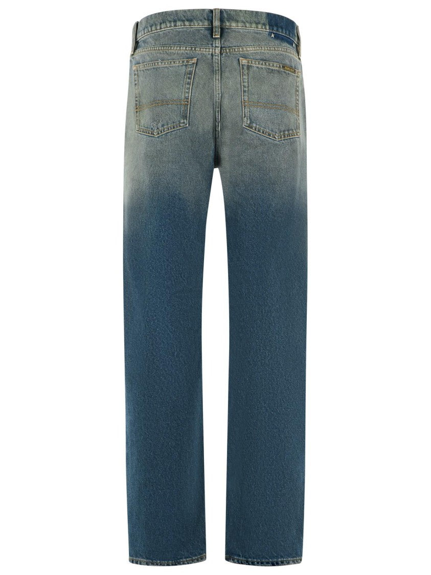 Golden Goose Straight 'Patrick' Blue Cotton Jeans